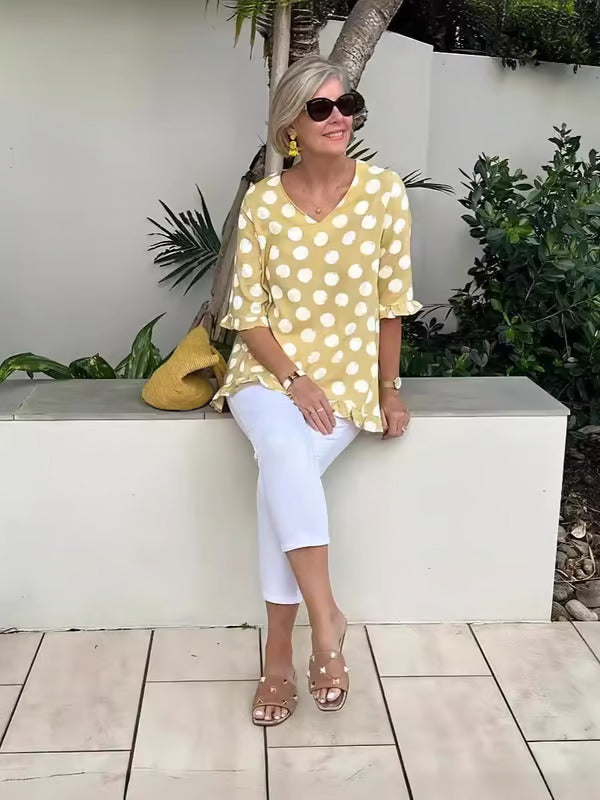 Vionica - Elegante Polka Dot Blouse