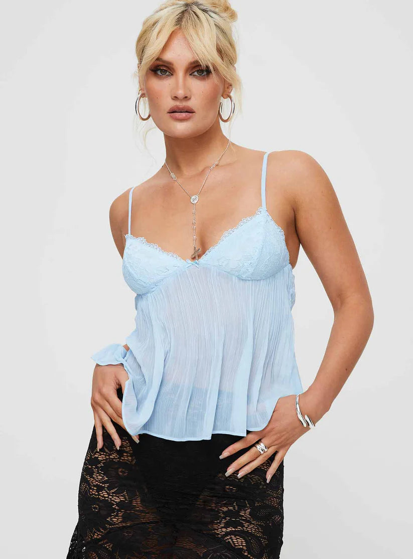 Lace Pleated Top