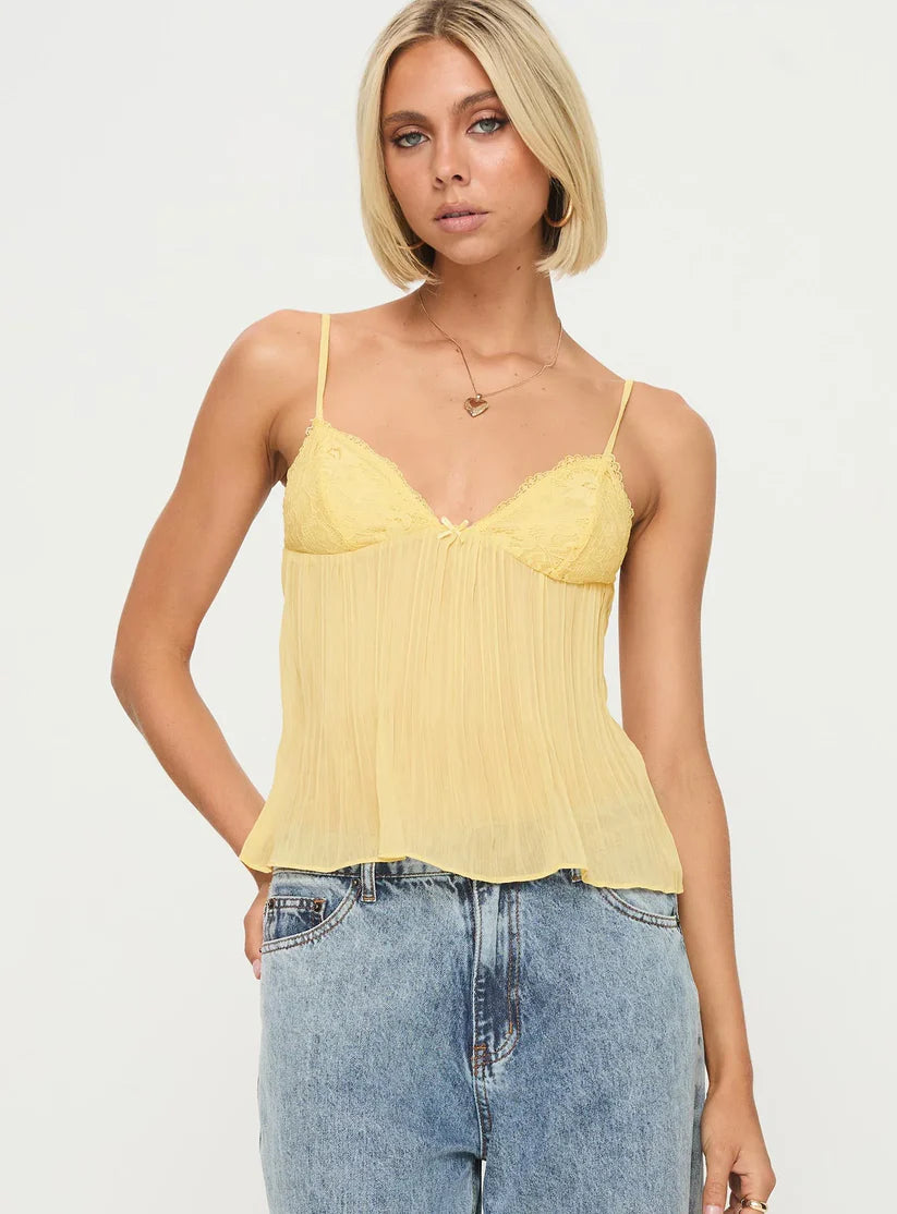 Lace Pleated Top