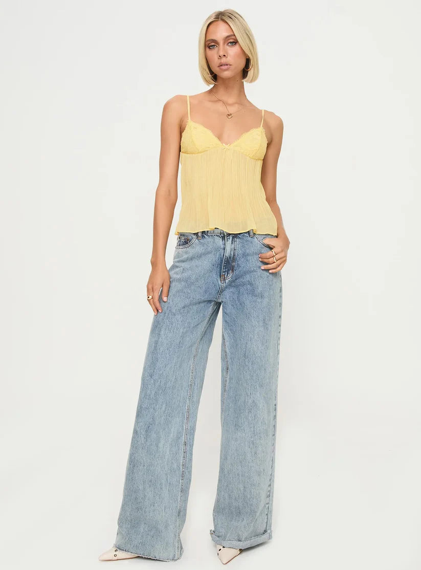 Lace Pleated Top
