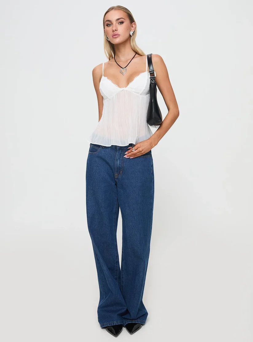 Lace Pleated Top