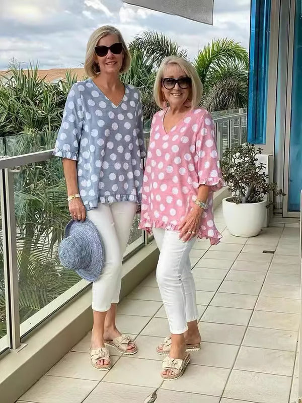 Vionica - Elegante Polka Dot Blouse