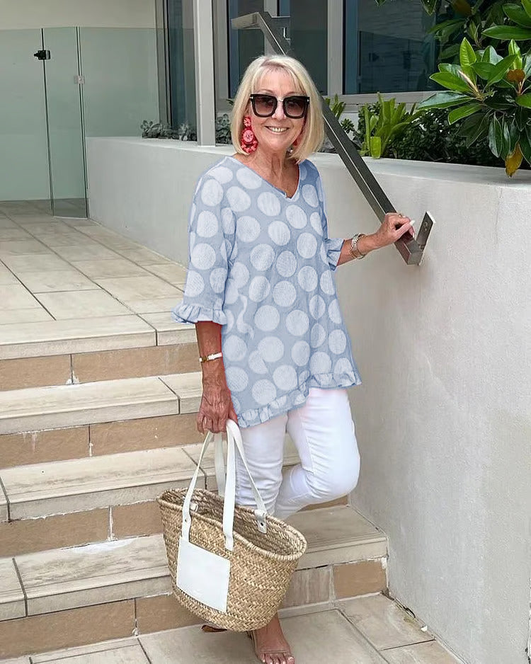 Vionica - Elegante Polka Dot Blouse
