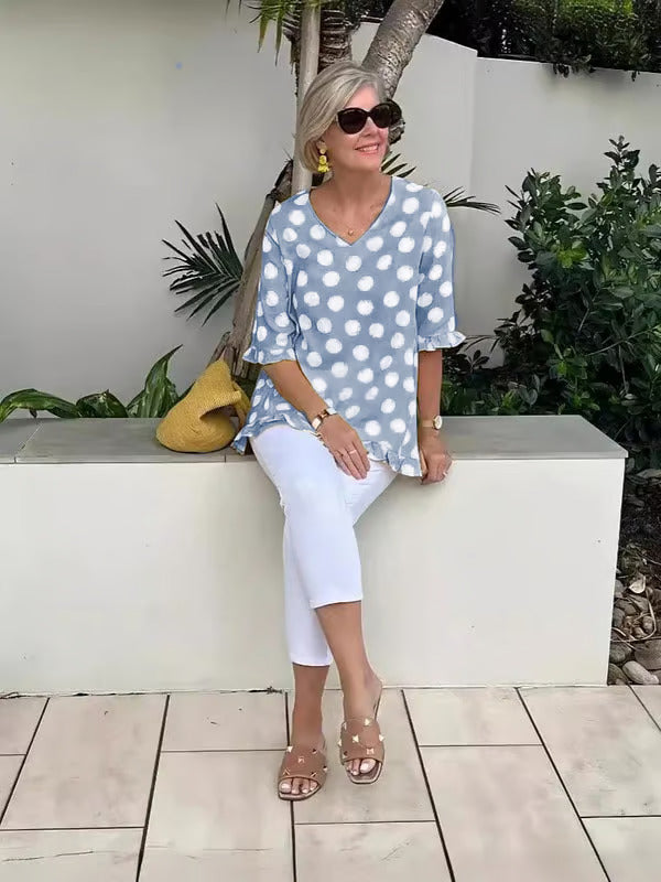 Vionica - Elegante Polka Dot Blouse