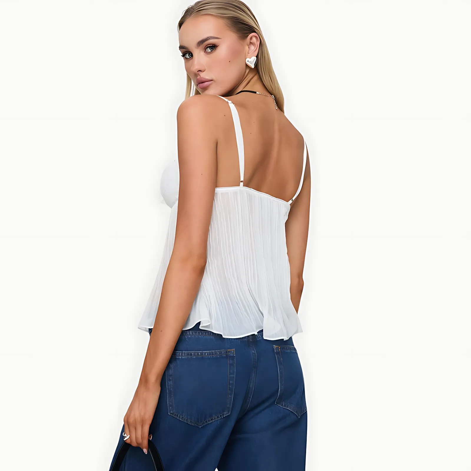 SatinEase Plissé Cami Top