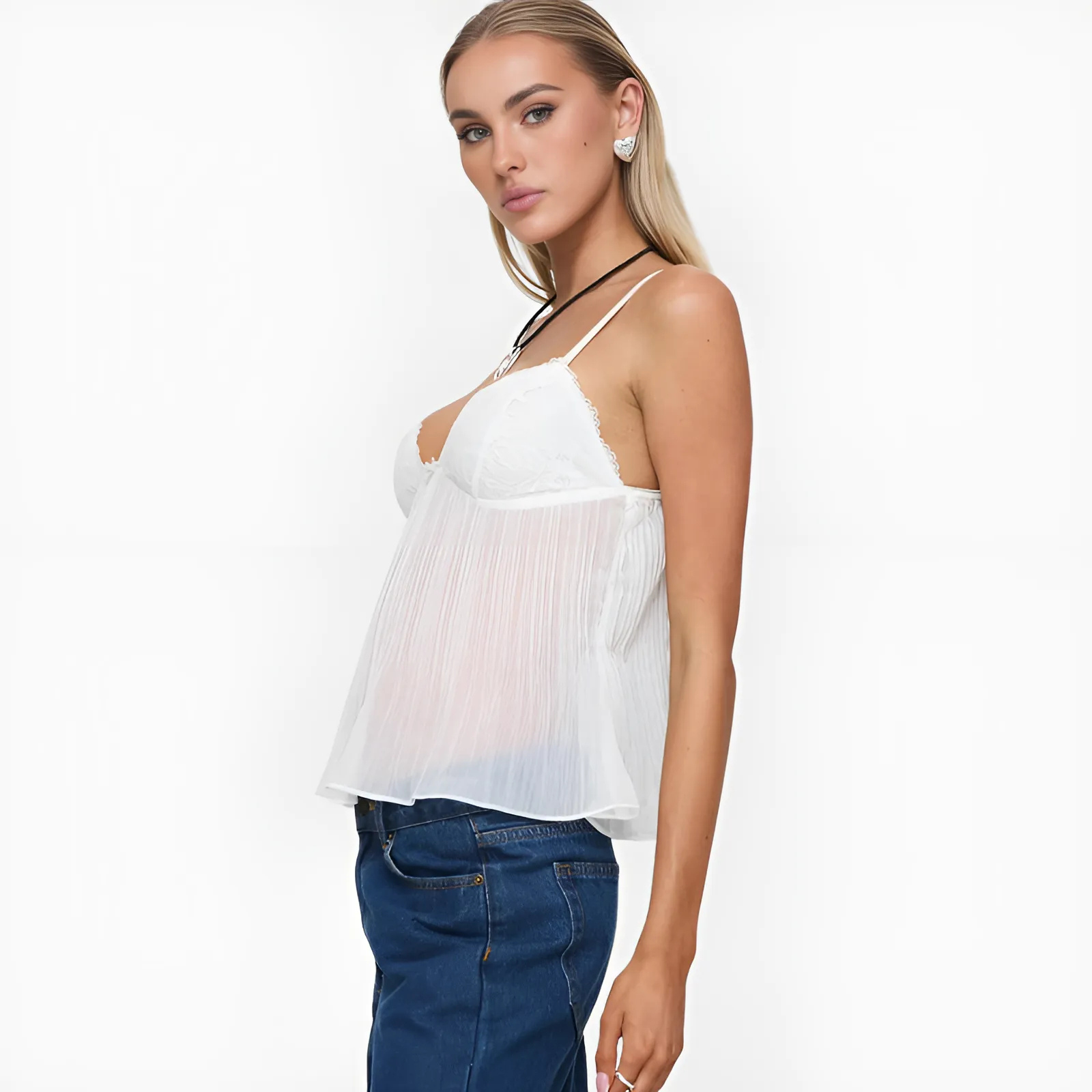 SatinEase Plissé Cami Top