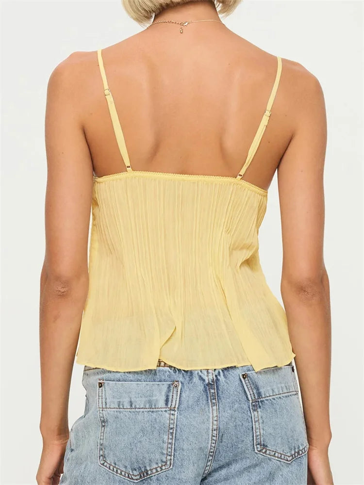 Lace Pleated Top