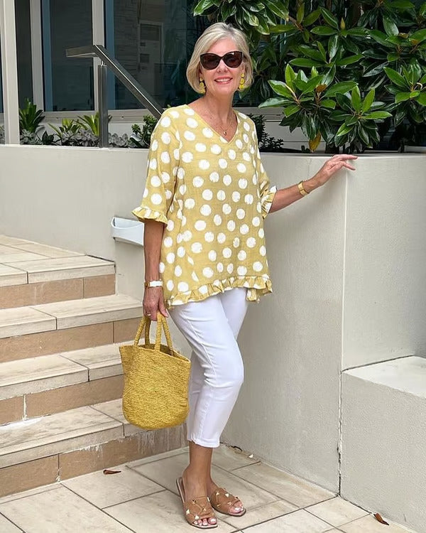 Vionica - Elegante Polka Dot Blouse