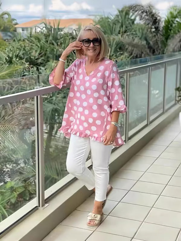 Vionica - Elegante Polka Dot Blouse