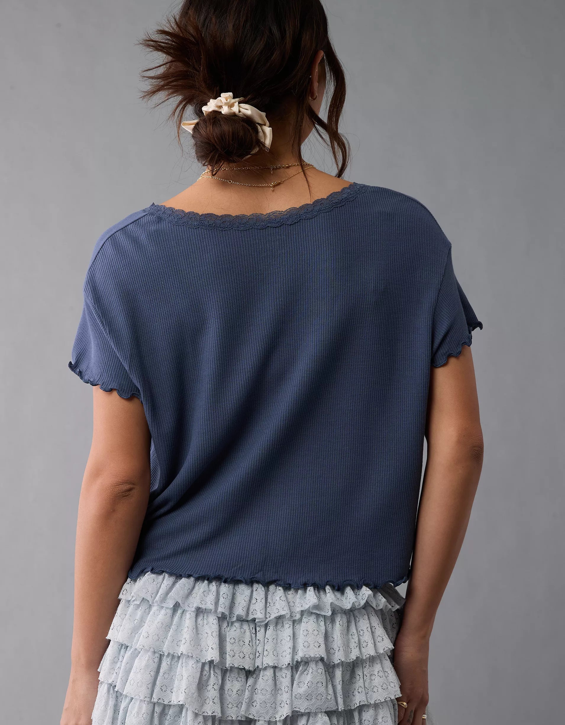 Cropped Waffle Top